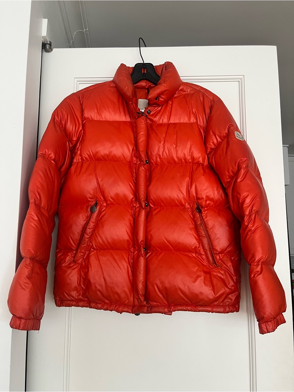 Vintage Moncler Orange Down Puffer, Size 1